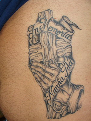 tattoos of praying hands with cross. Cross / Hands Tattoo